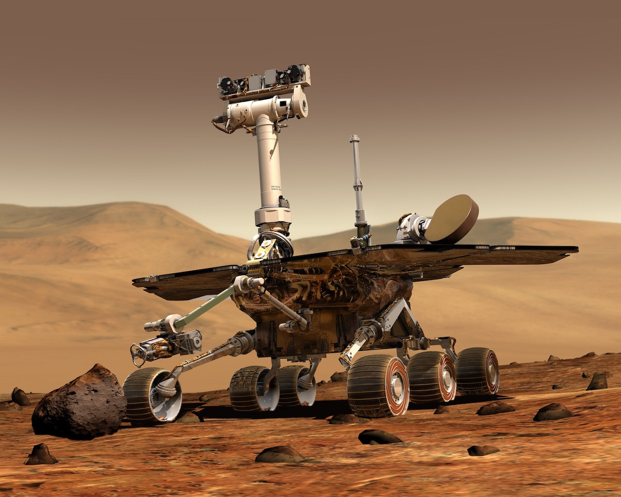 Nasa robot on Mars exploring the space